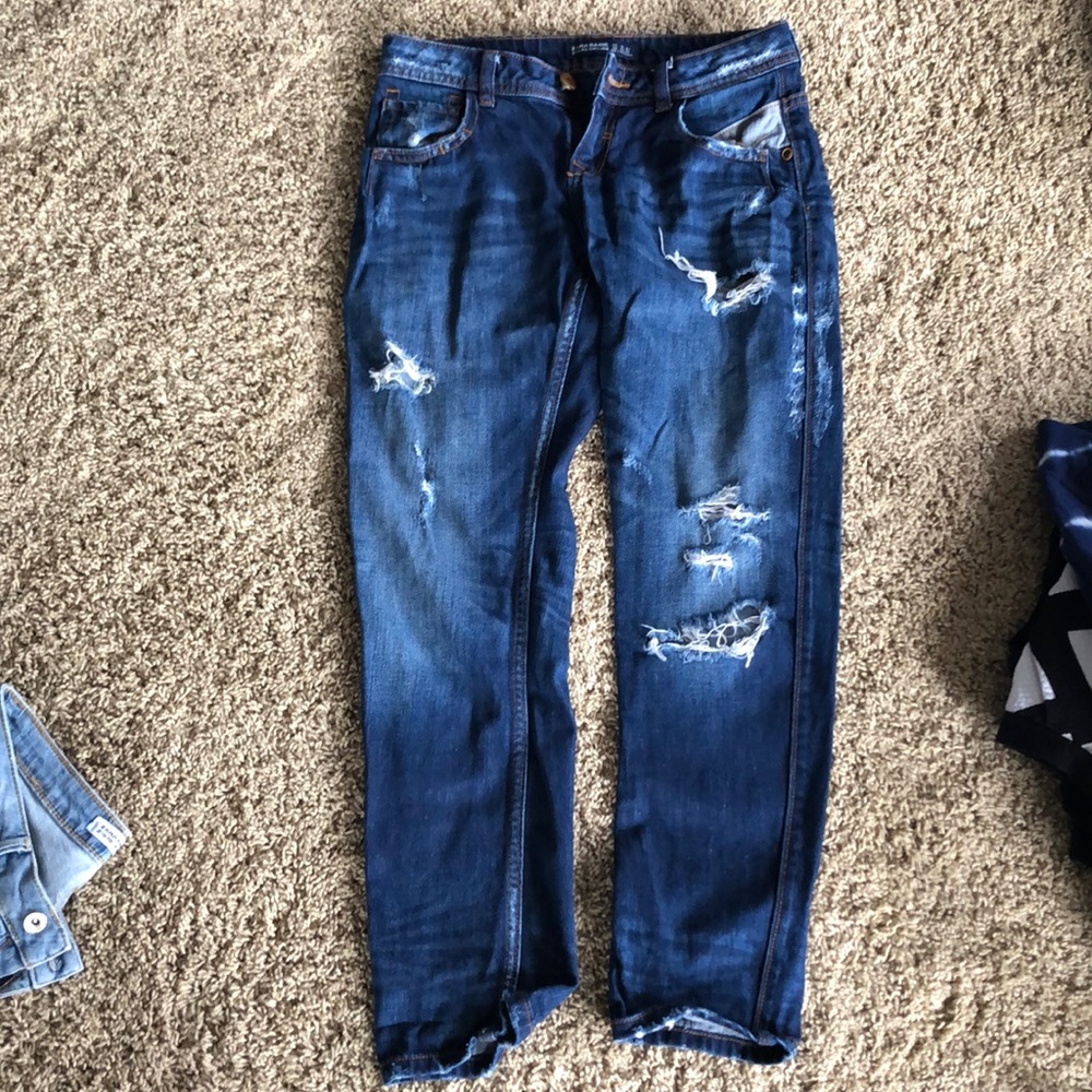 Zara cropped boyfriend jeans in euc